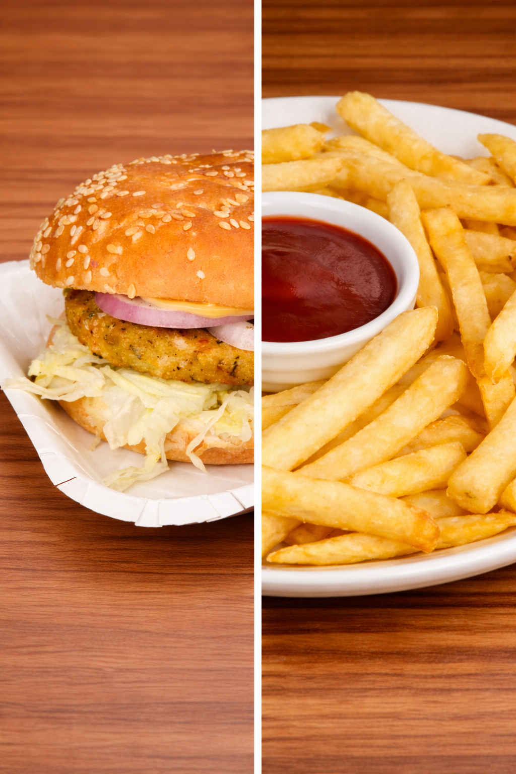 Veg Burger + Fries