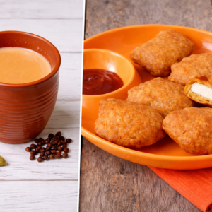 Chai [2] + Half Aloo K Pakode [5]