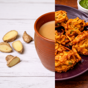 Chai [2] + Half Pyaaz K Pakode [5]
