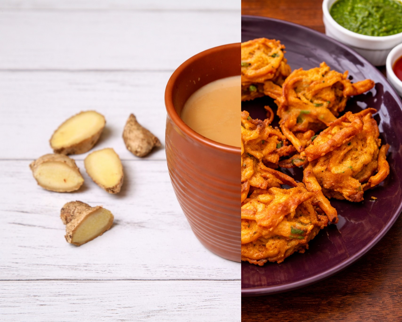 Chai + Pyaaz Pakode