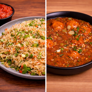 Paneer Fried Rice + Half Manchurian [5]